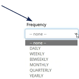 Drop down window to indicate Frequency